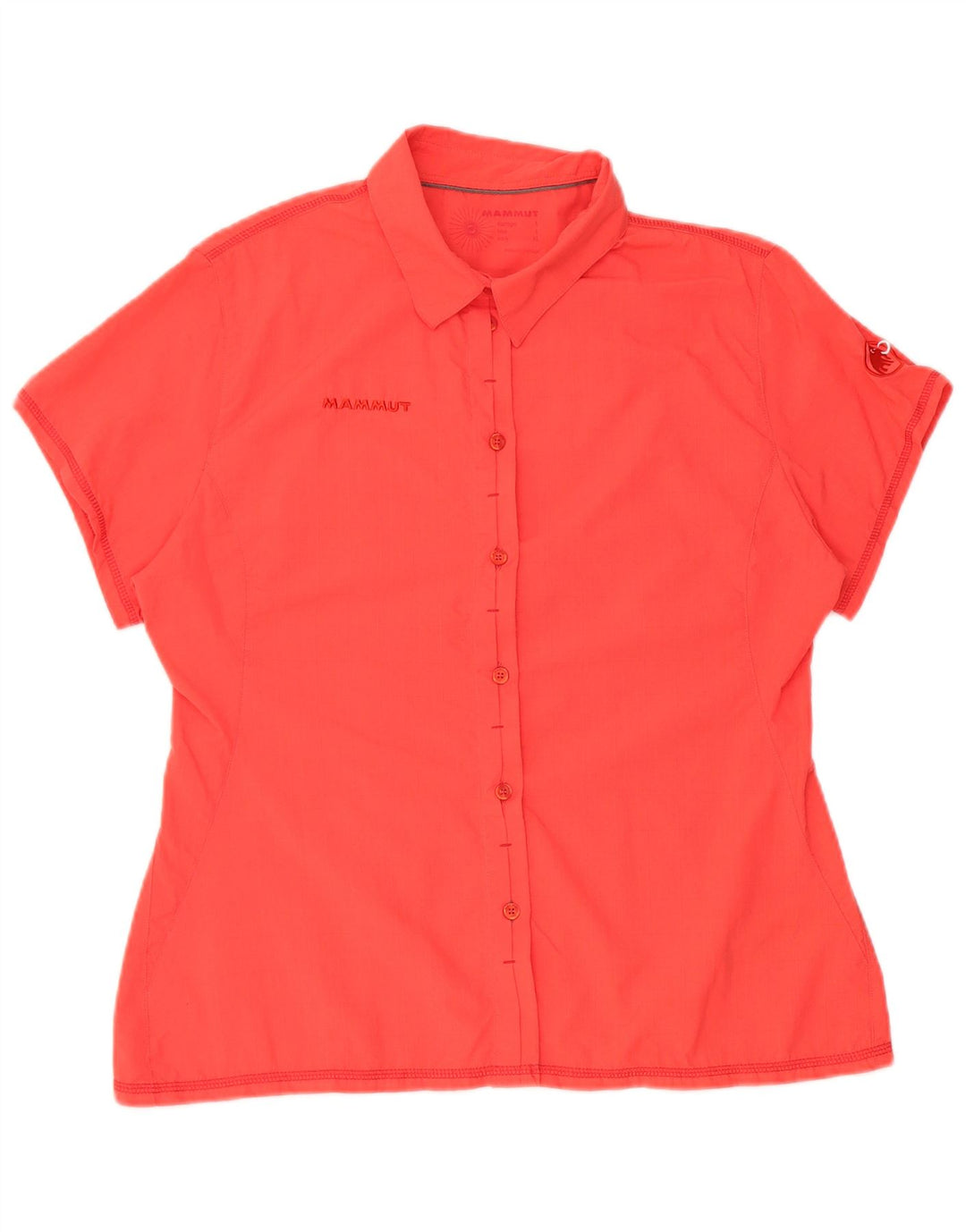 Mammut Womens Graphic Short Sleeve Shirt UK 14 Large Red Polyamide