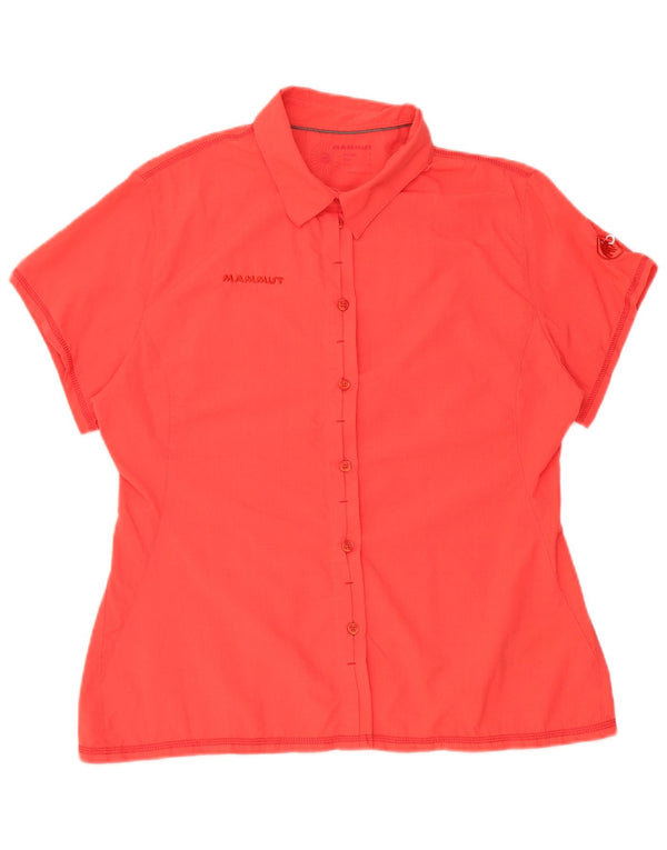 Mammut Womens Graphic Short Sleeve Shirt UK 14 Large Red Polyamide