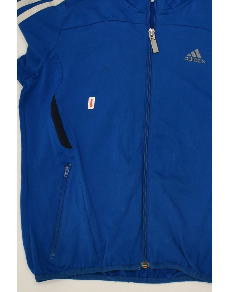 ADIDAS Boys Zip Hoodie Sweater 9-10 Years Blue Polyester | Vintage Adidas | Thrift | Second-Hand Adidas | Used Clothing | Messina Hembry 