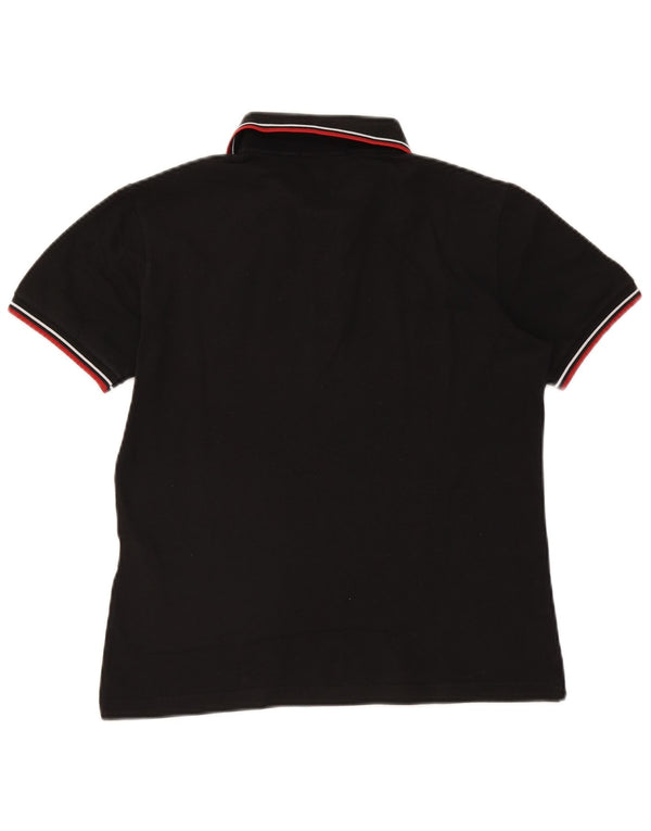 Fred Perry Mens Polo Shirt Small Black Striped Cotton