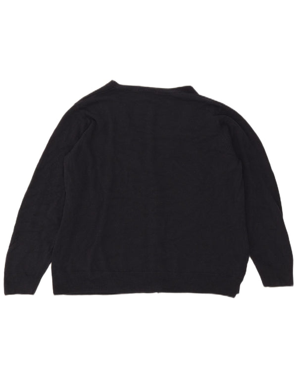 Marks & Spencer Womens Cardigan Sweater UK 22 3XL Navy Blue Acrylic