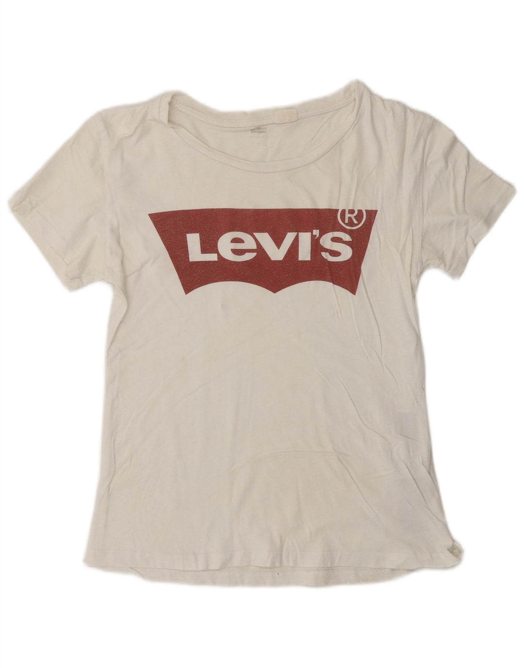 Levi's Womens Graphic T-Shirt Top UK 10 Small White Cotton