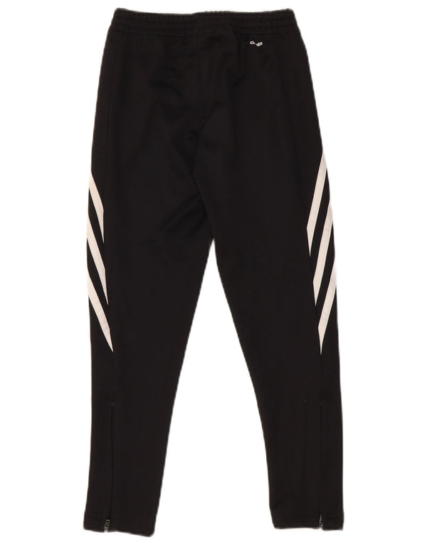 ADIDAS Boys Climalite Tracksuit Trousers 7-8 Years Small Black Polyester