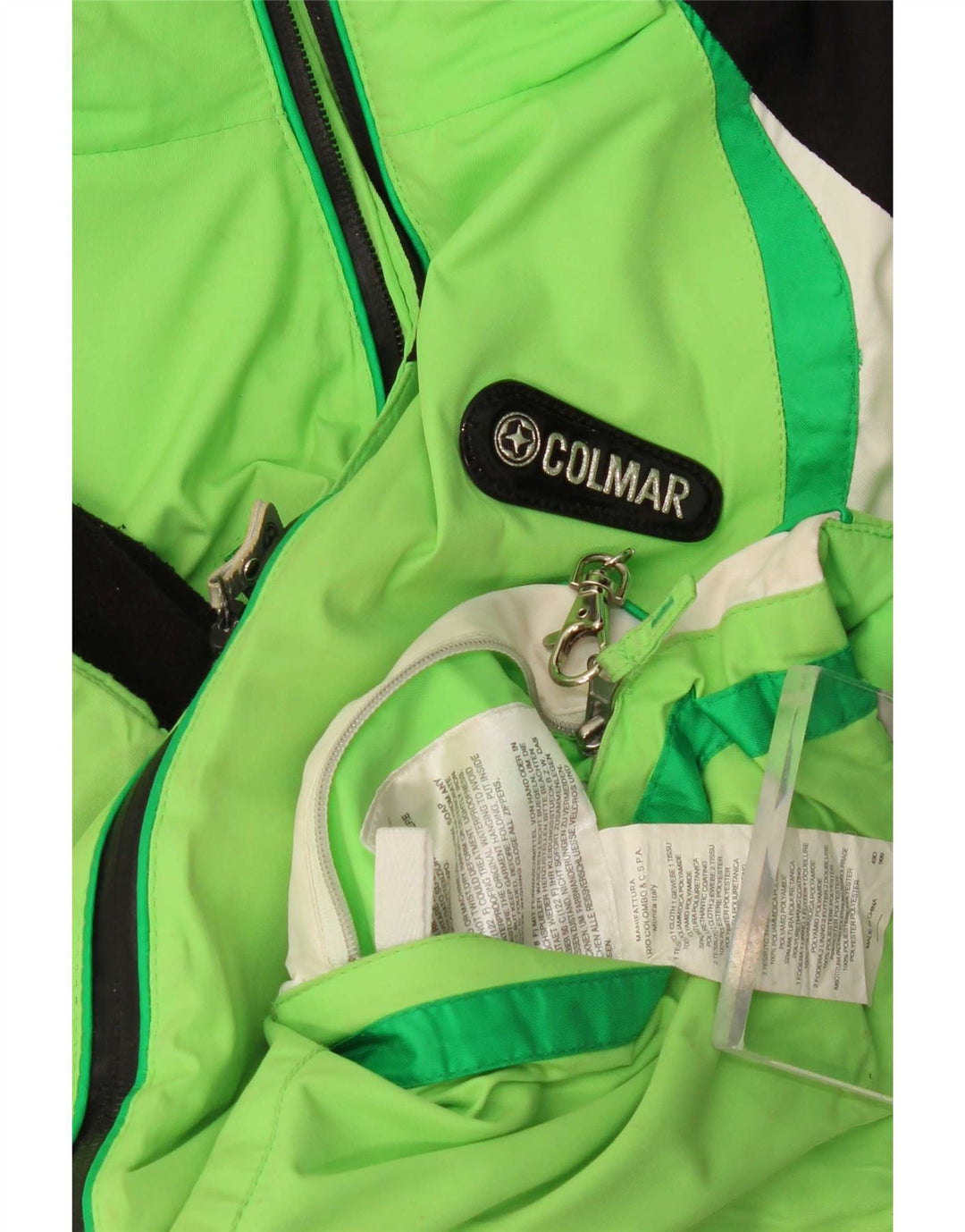 Colmar Womens Hooded Oversized Ski Jacket IT 40 XS Green Colourblock