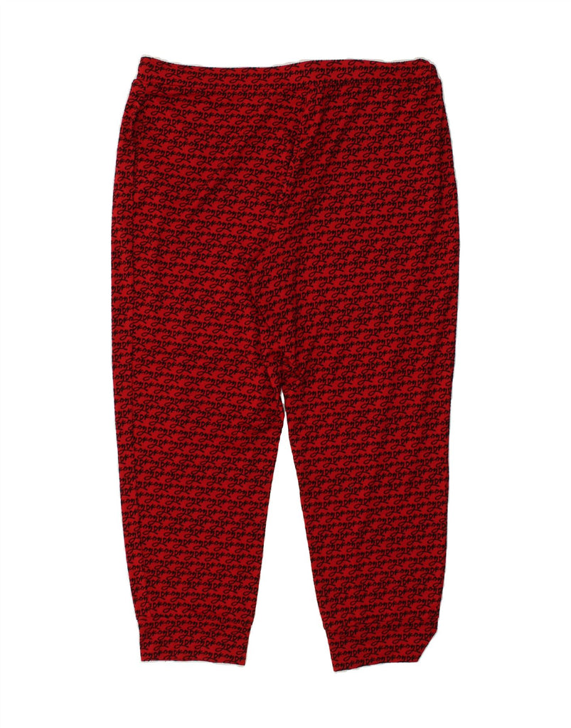 DKNY Womens Graphic Tracksuit Trousers Joggers UK 18 XL Red Polyester | Vintage Dkny | Thrift | Second-Hand Dkny | Used Clothing | Messina Hembry 