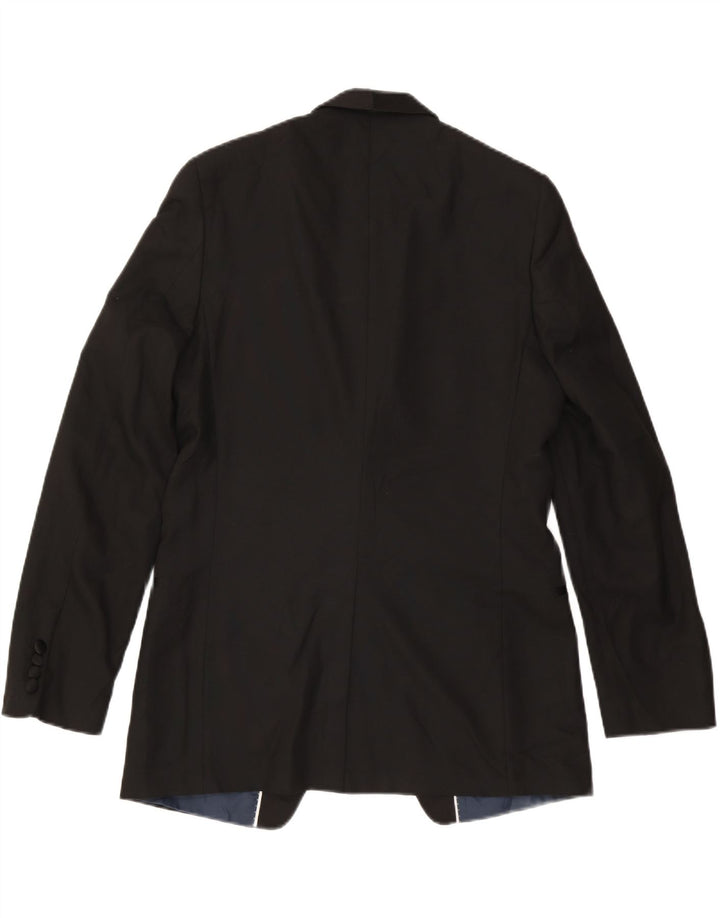 Marks & Spencer Mens 1 Button Slim Fit Blazer Jacket UK 40 Medium Black