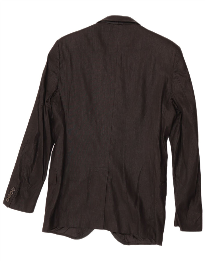 Versace Mens 2 Button Blazer Jacket IT 48 Medium Black Linen Classic