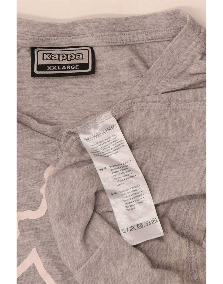 Kappa Mens Graphic T-Shirt Top 2XL Grey Cotton