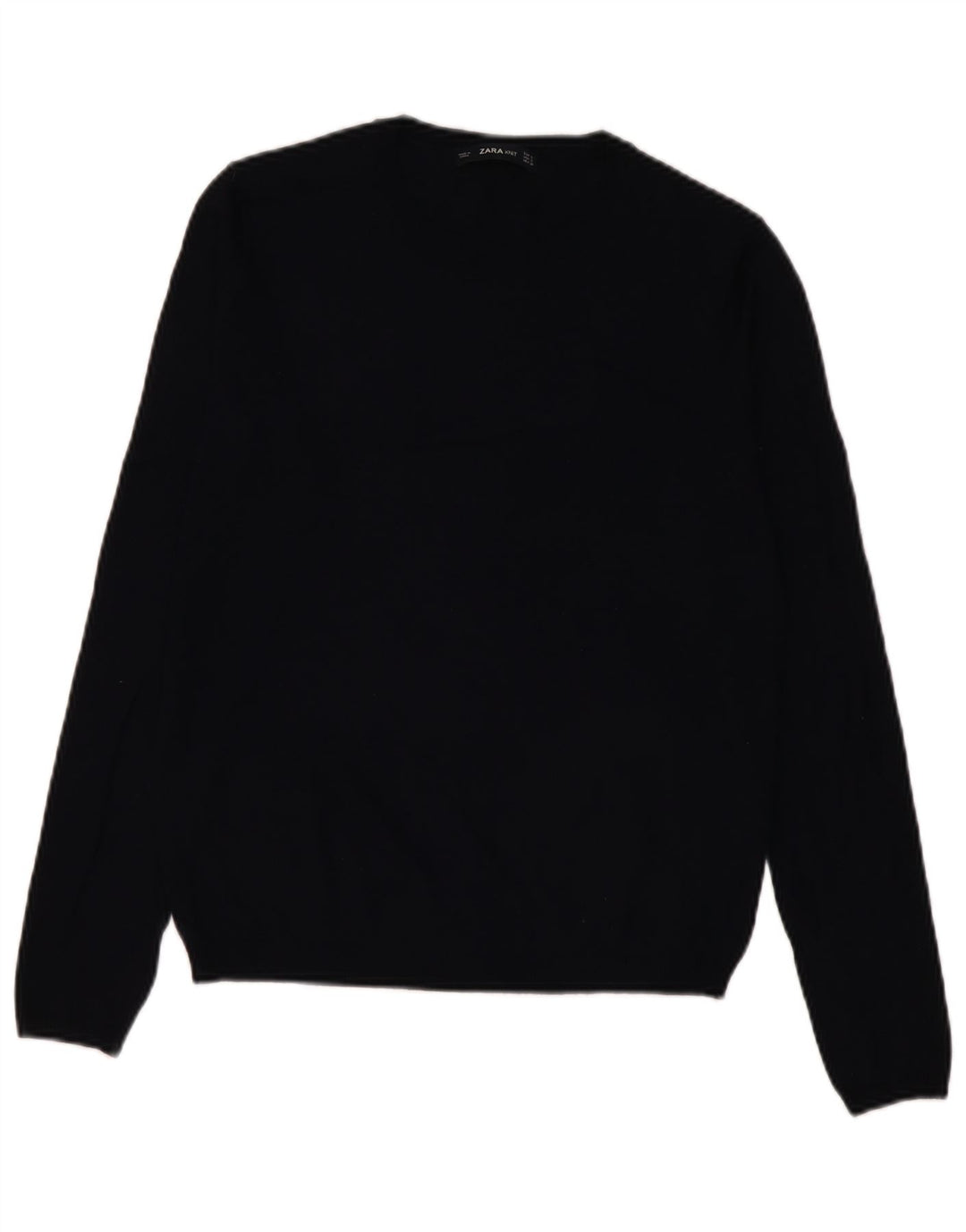 Zara Womens Crew Neck Jumper Sweater UK 10 Small Black