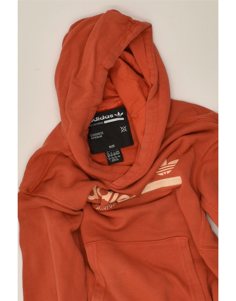 ADIDAS Boys Graphic Hoodie Jumper 7-8 Years Orange Cotton | Vintage Adidas | Thrift | Second-Hand Adidas | Used Clothing | Messina Hembry 