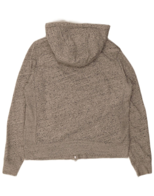 Abercrombie & Fitch Womens Sherpa Zip Hoodie Sweater UK 16 Large Grey