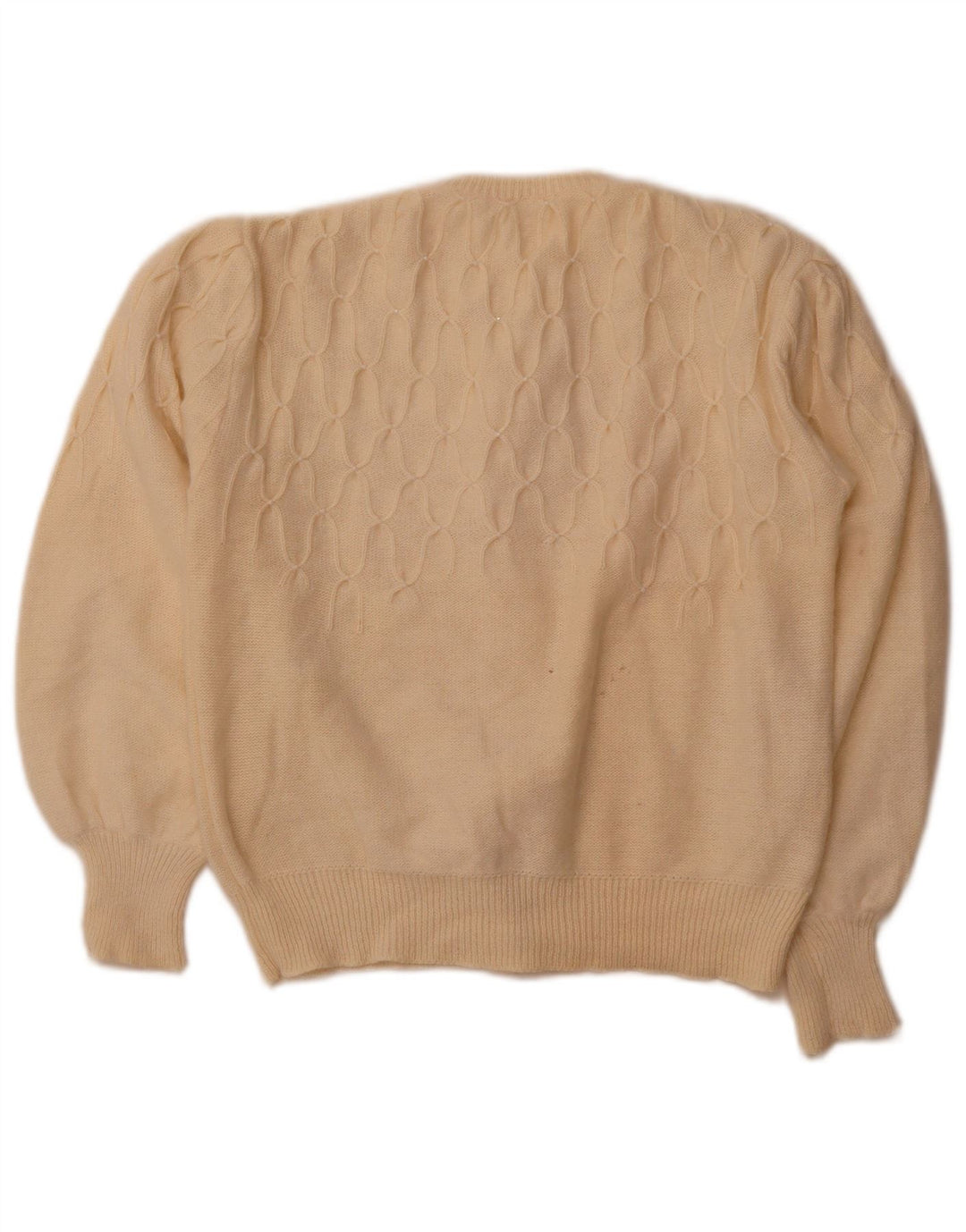 VINTAGE Womens Cardigan Sweater UK 14 Medium Beige
