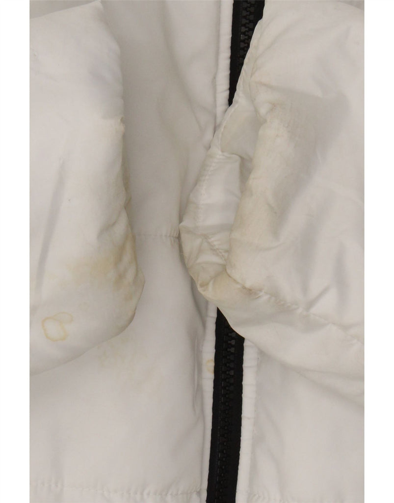 NIKE Womens Therma-Fit Oversized Graphic Padded Jacket UK 16 Large White Vintage Nike and Second-Hand Nike from Messina Hembry 