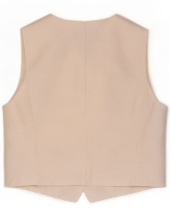 Massimo Dutti Womens Waistcoat UK 12 Medium White Cotton