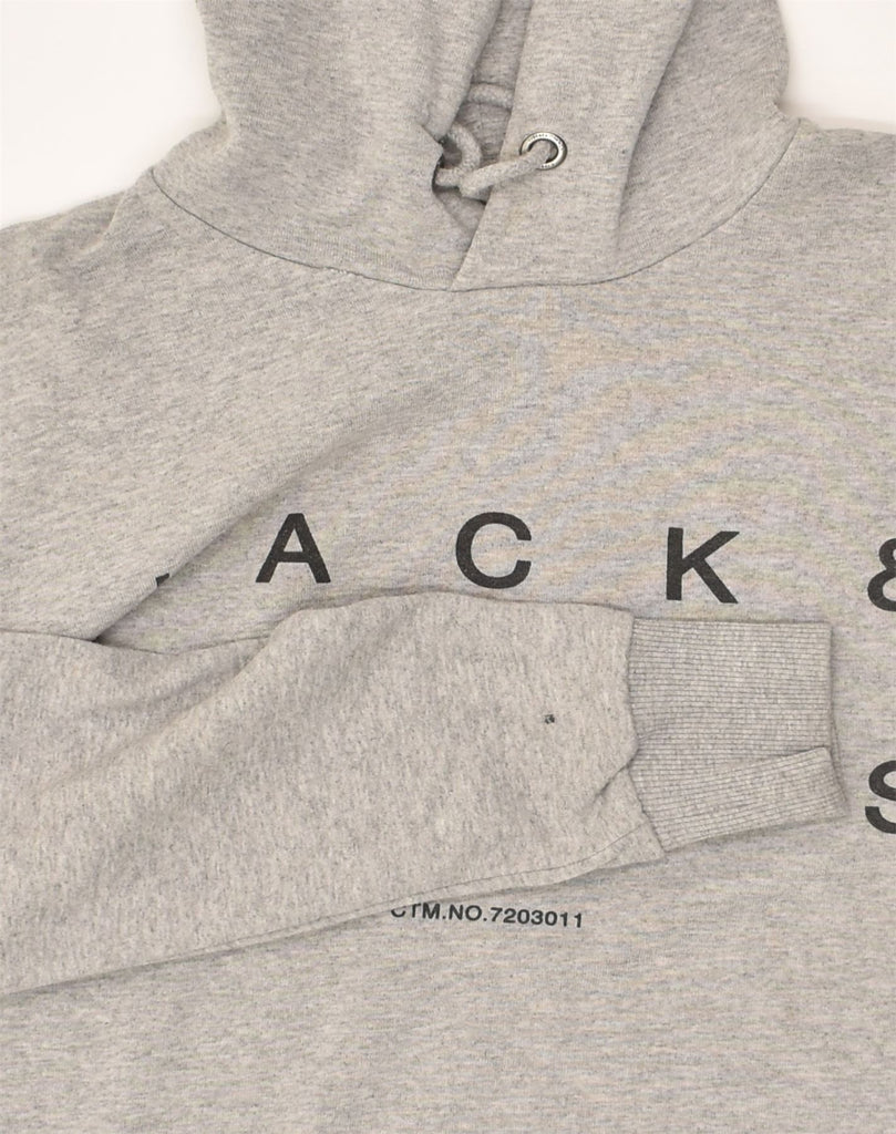 JACK & JONES Mens Graphic Hoodie Jumper Large Grey Cotton | Vintage Jack & Jones | Thrift | Second-Hand Jack & Jones | Used Clothing | Messina Hembry 