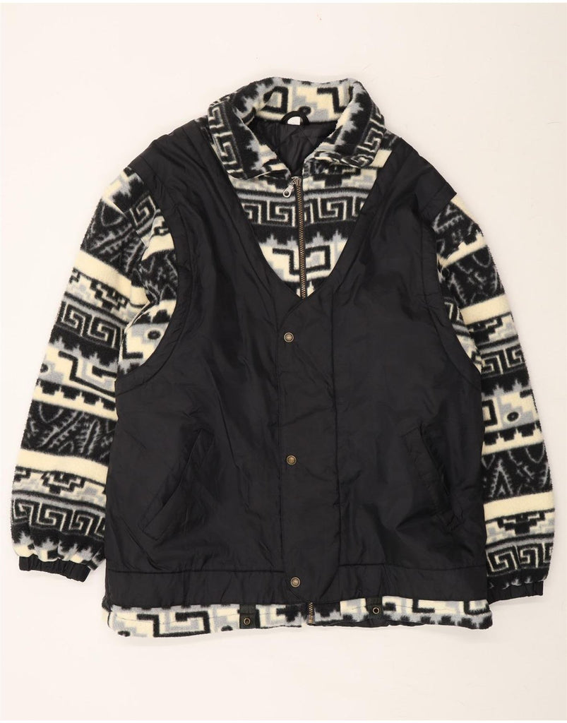 VINTAGE Mens Windbreaker Jacket IT 52/54 XL Navy Blue Fair Isle Aztec Vintage Vintage and Second-Hand Vintage from Messina Hembry 