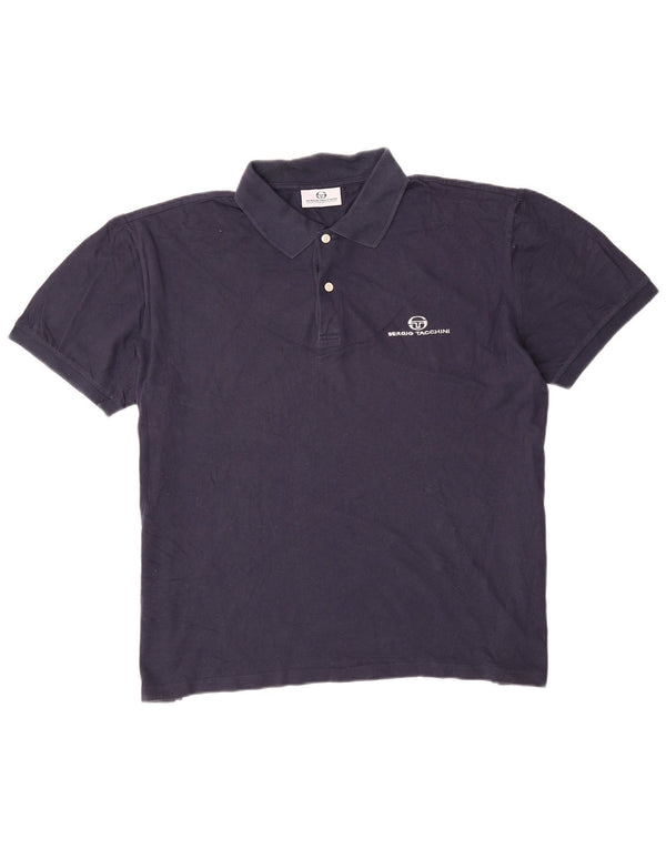 Sergio Tacchini Mens Polo Shirt 2XL Navy Blue Cotton