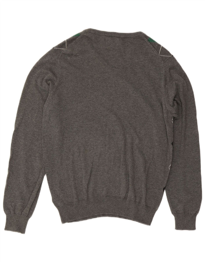 Marks & Spencer Mens Blue Harbour V-Neck Jumper Sweater Medium Grey