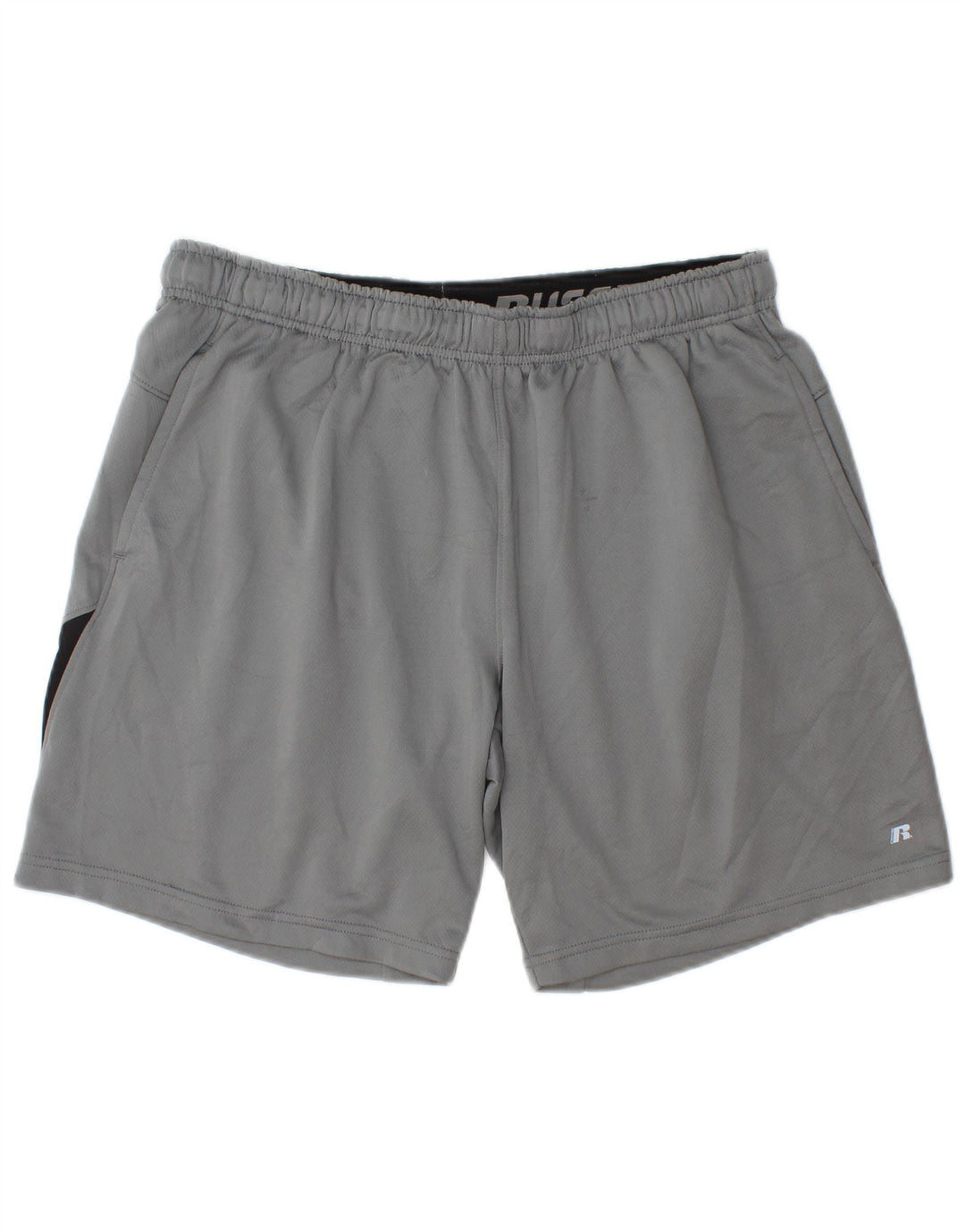 RUSSELL ATHLETIC Mens Dri-Power Sport Shorts Large  Grey Colourblock