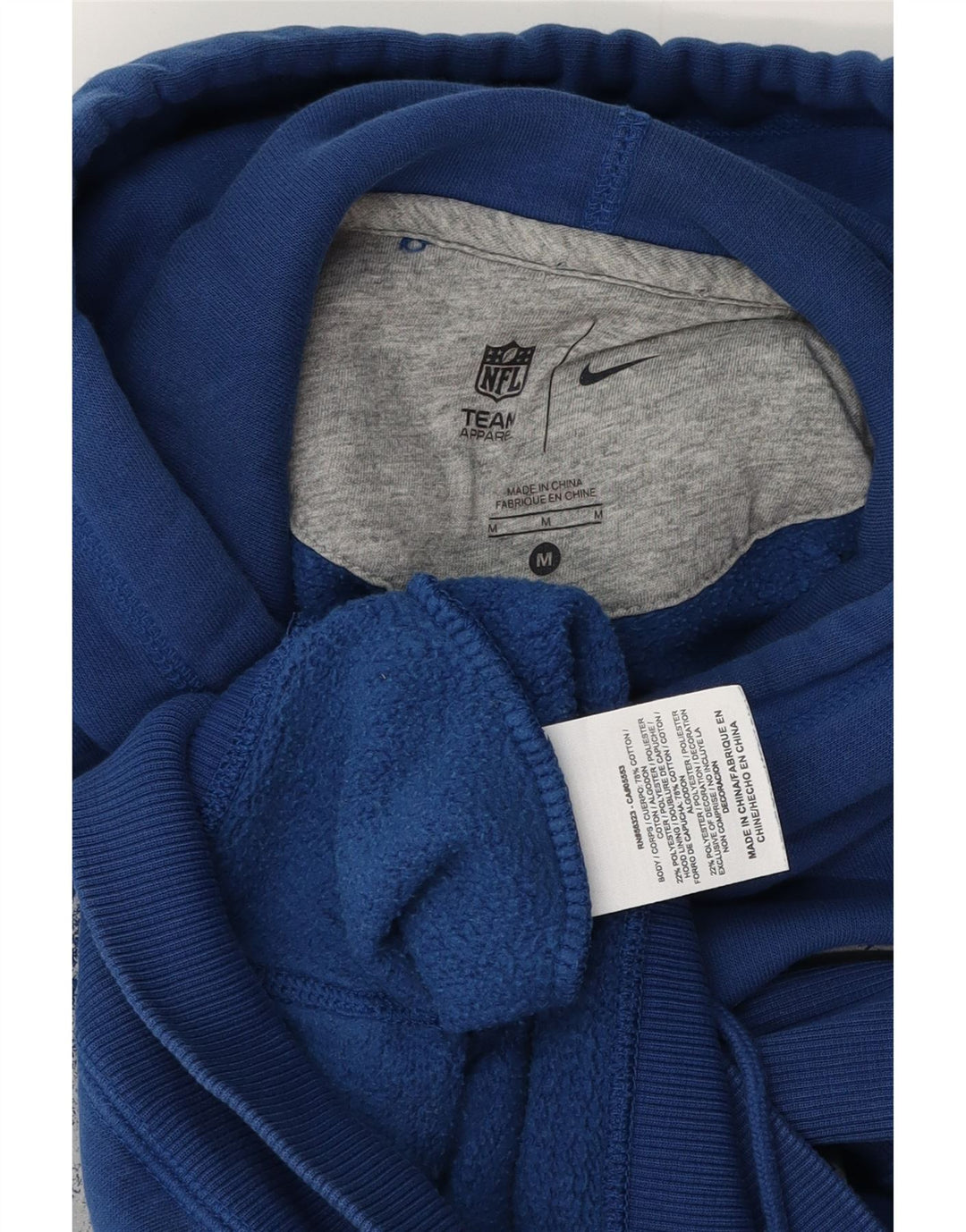 NIKE Mens Graphic Hoodie Jumper Medium Blue Cotton