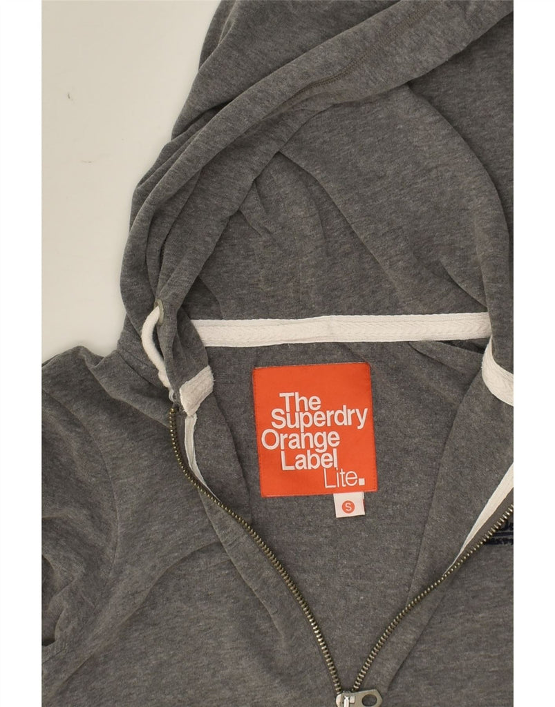 SUPERDRY Womens Zip Hoodie Sweater UK 10 Small Grey Cotton | Vintage Superdry | Thrift | Second-Hand Superdry | Used Clothing | Messina Hembry 