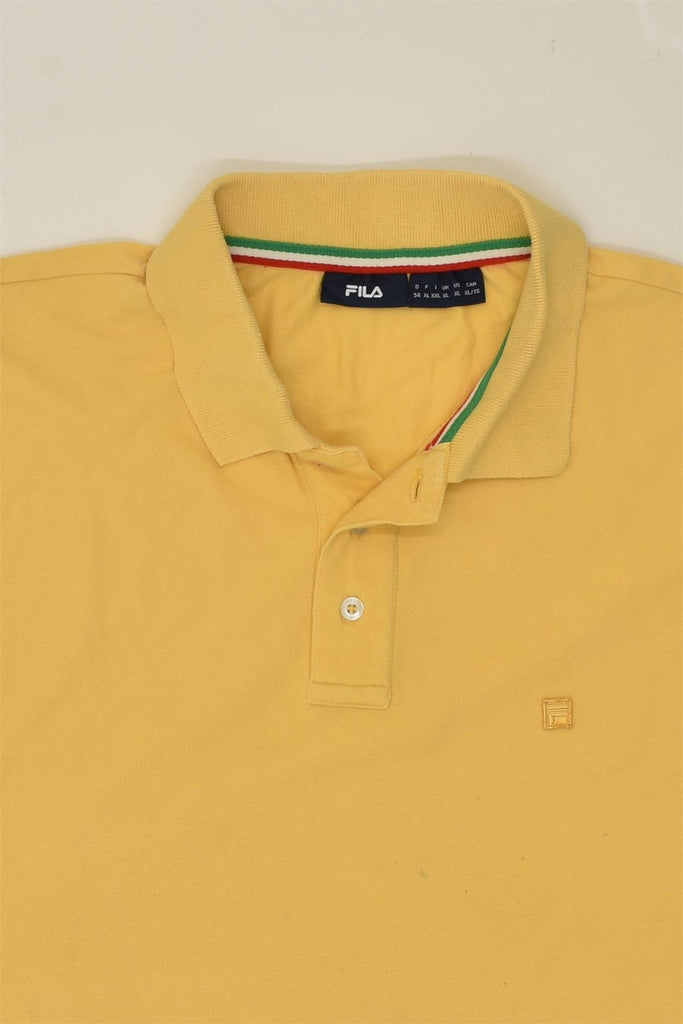 FILA Mens Polo Shirt XL Yellow Cotton | Vintage Fila | Thrift | Second-Hand Fila | Used Clothing | Messina Hembry 