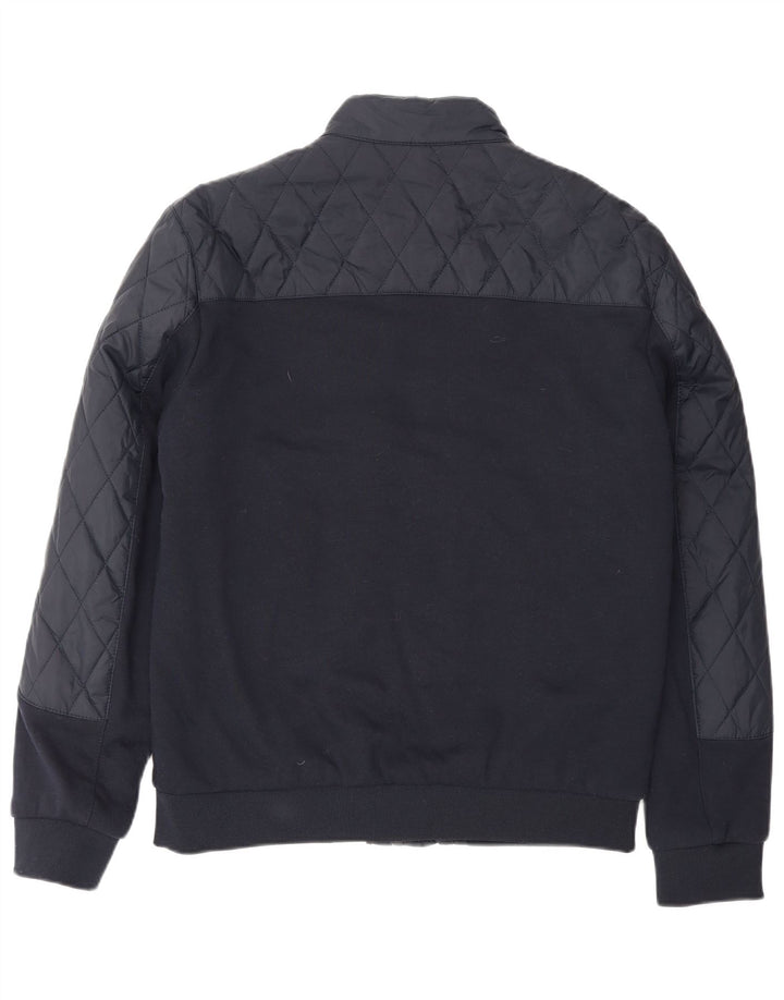 Zara Mens Quilted Jacket UK 42 XL Navy Blue Polyester