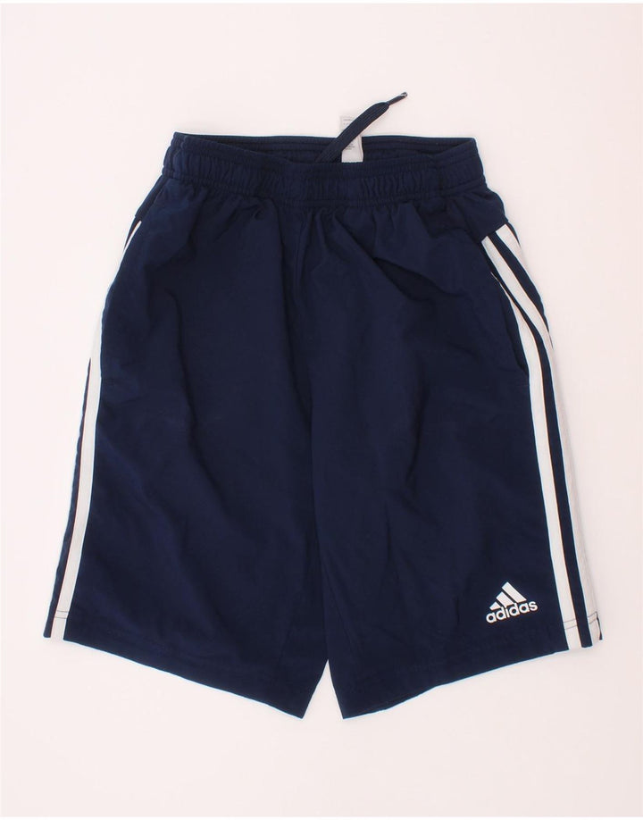 Adidas Boys Climalite Sport Shorts 11-12 Years Navy Blue Polyester