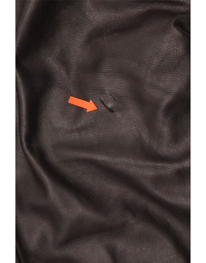 VINTAGE Womens Moto Racer Trousers IT 44 Medium W30 L27 Black Leather