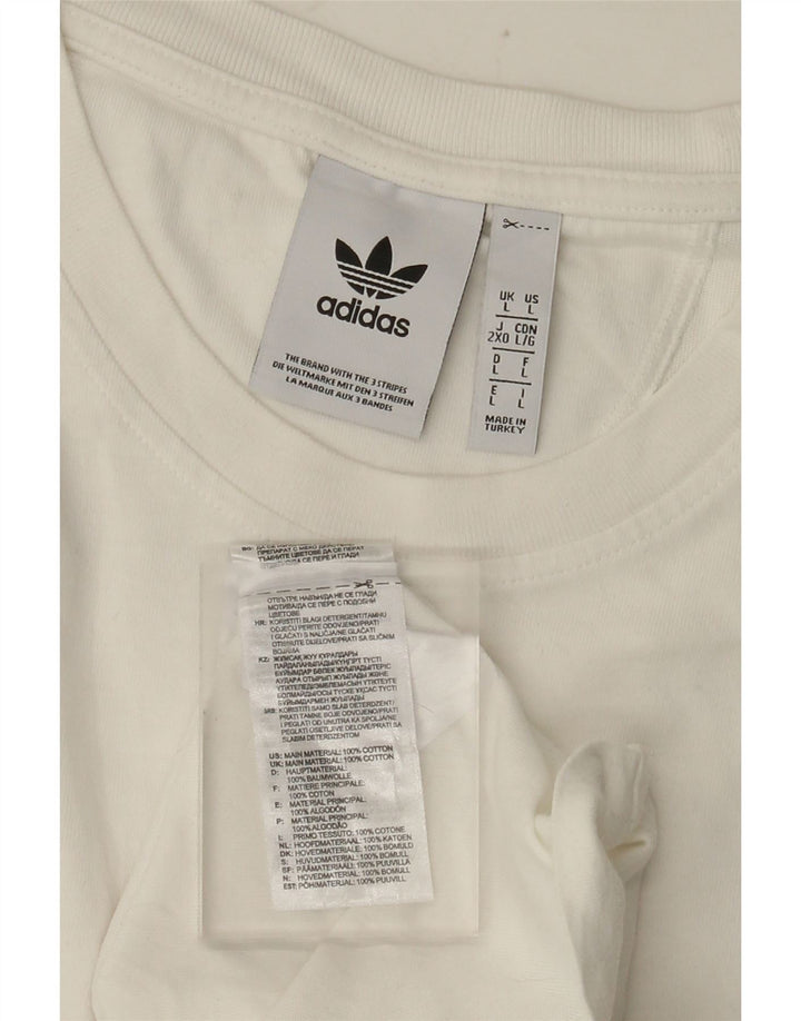 Adidas Mens Graphic T-Shirt Top Large White Cotton