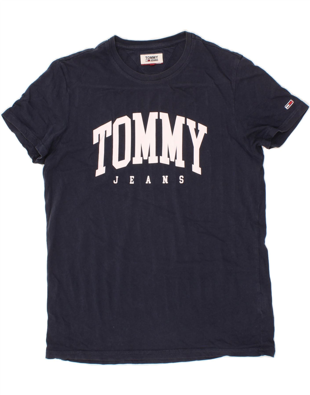 TOMMY HILFIGER Mens Graphic T-Shirt Top Medium Navy Blue Cotton Vintage Tommy Hilfiger and Second-Hand Tommy Hilfiger from Messina Hembry 