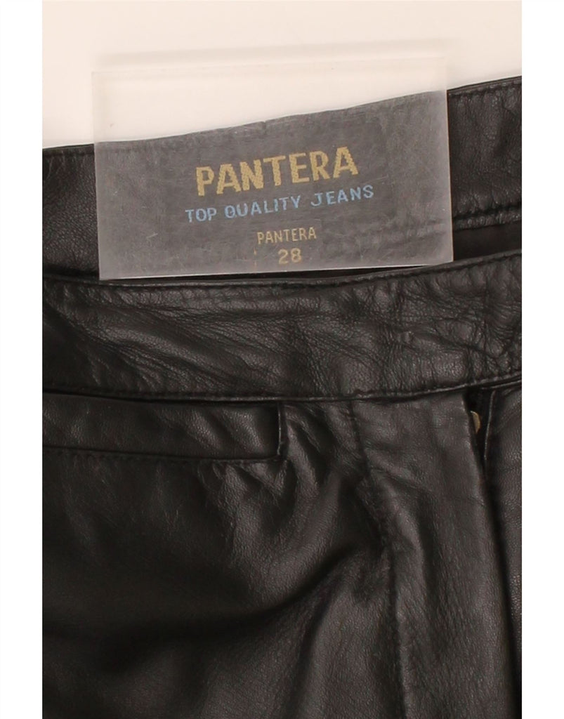 PANTERA Womens Leather Trousers W28 L34 Black Leather Vintage Pantera and Second-Hand Pantera from Messina Hembry 