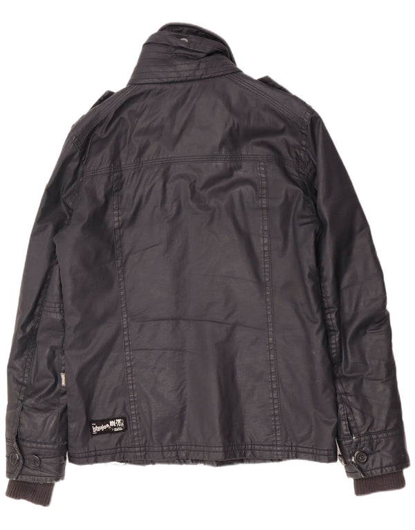 KHUJO Mens Utility Jacket UK 36 Small Navy Blue