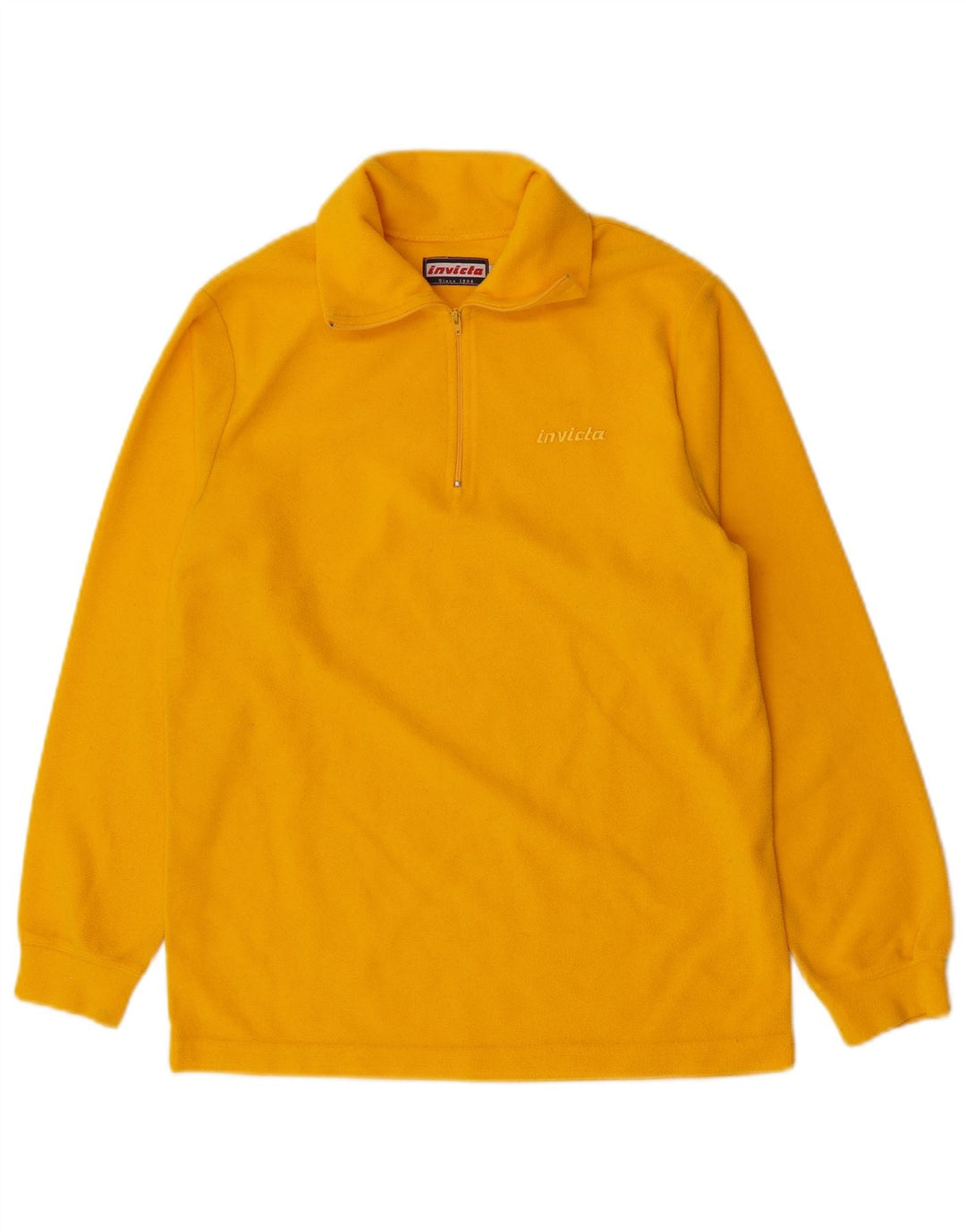 Invicta Womens Zip Neck Fleece Jumper UK 10 Small Yellow