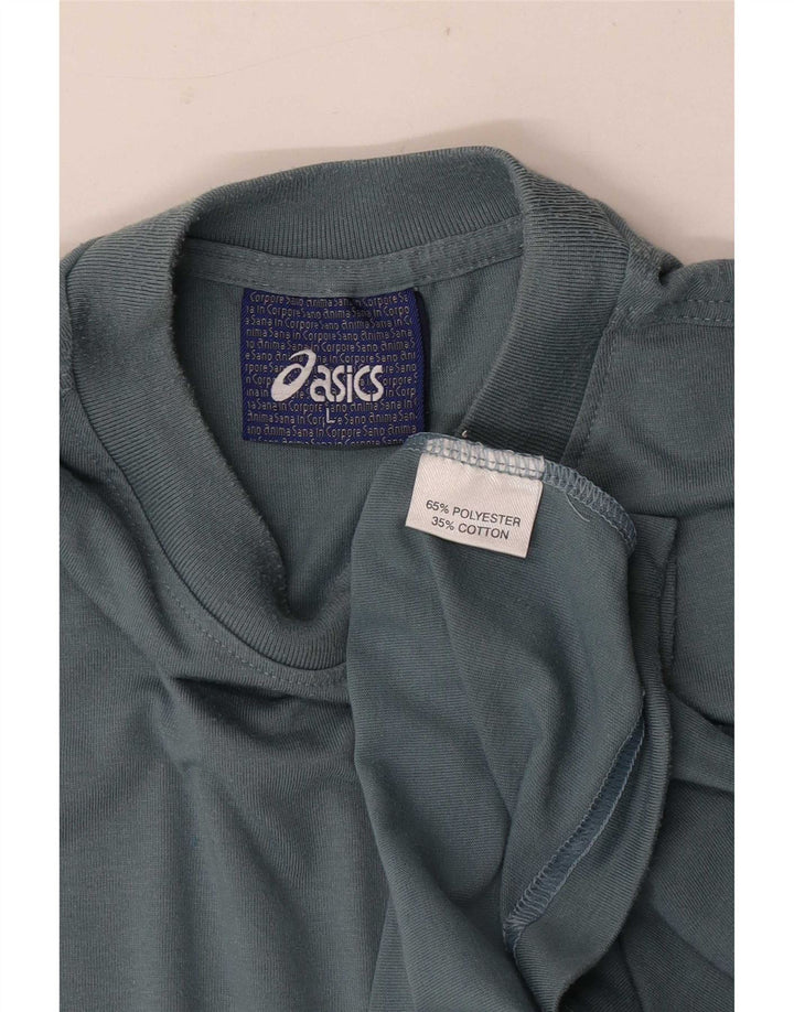 Asics Mens T-Shirt Top Large Blue Polyester