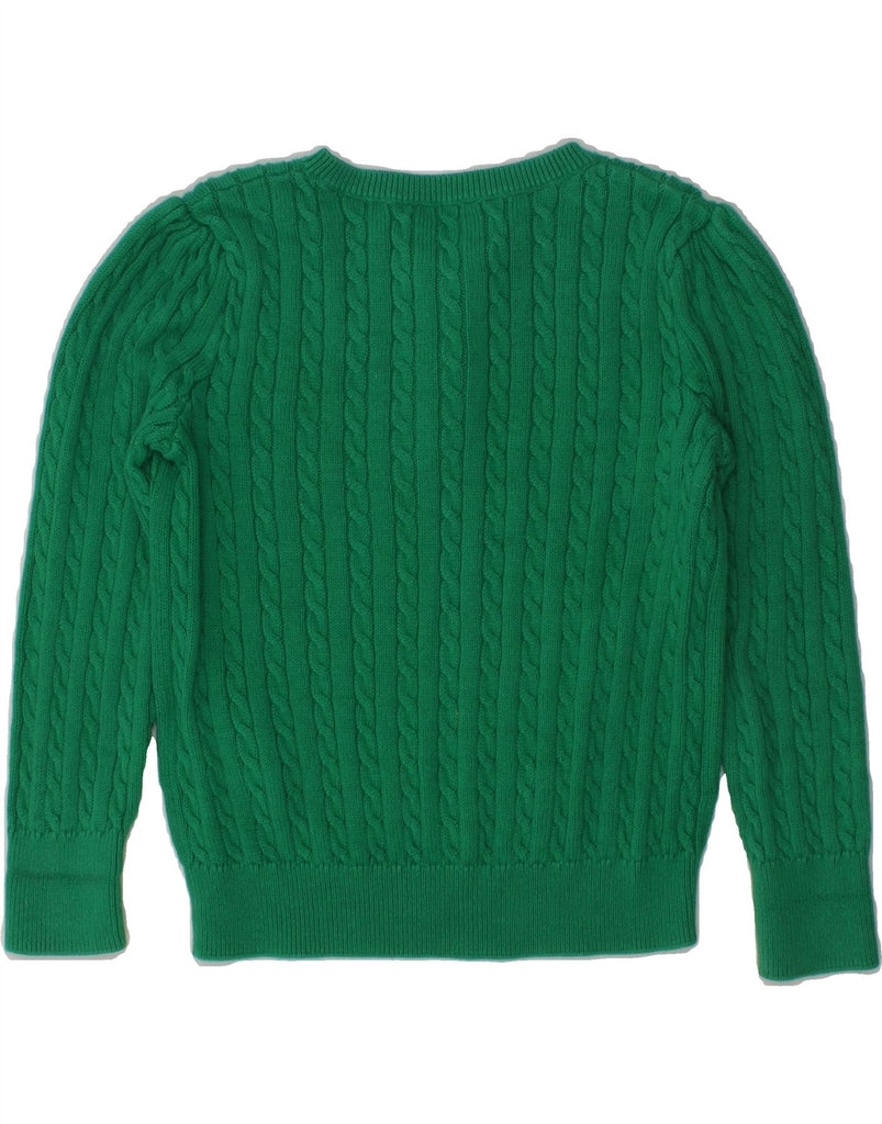 POLO RALPH LAUREN Girls Crew Neck Jumper Sweater 2-3 Years Green Cotton | Vintage Polo Ralph Lauren | Thrift | Second-Hand Polo Ralph Lauren | Used Clothing | Messina Hembry 