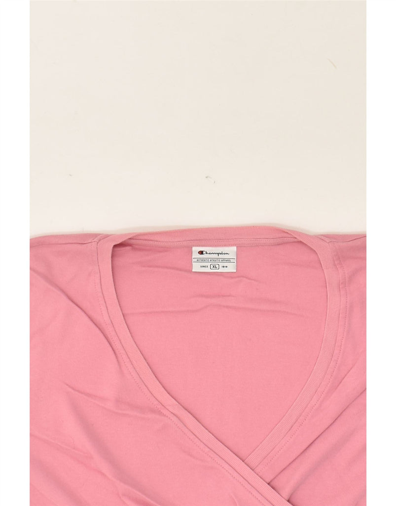 CHAMPION Womens Top Long Sleeve UK 18 XL Pink Cotton | Vintage Champion | Thrift | Second-Hand Champion | Used Clothing | Messina Hembry 