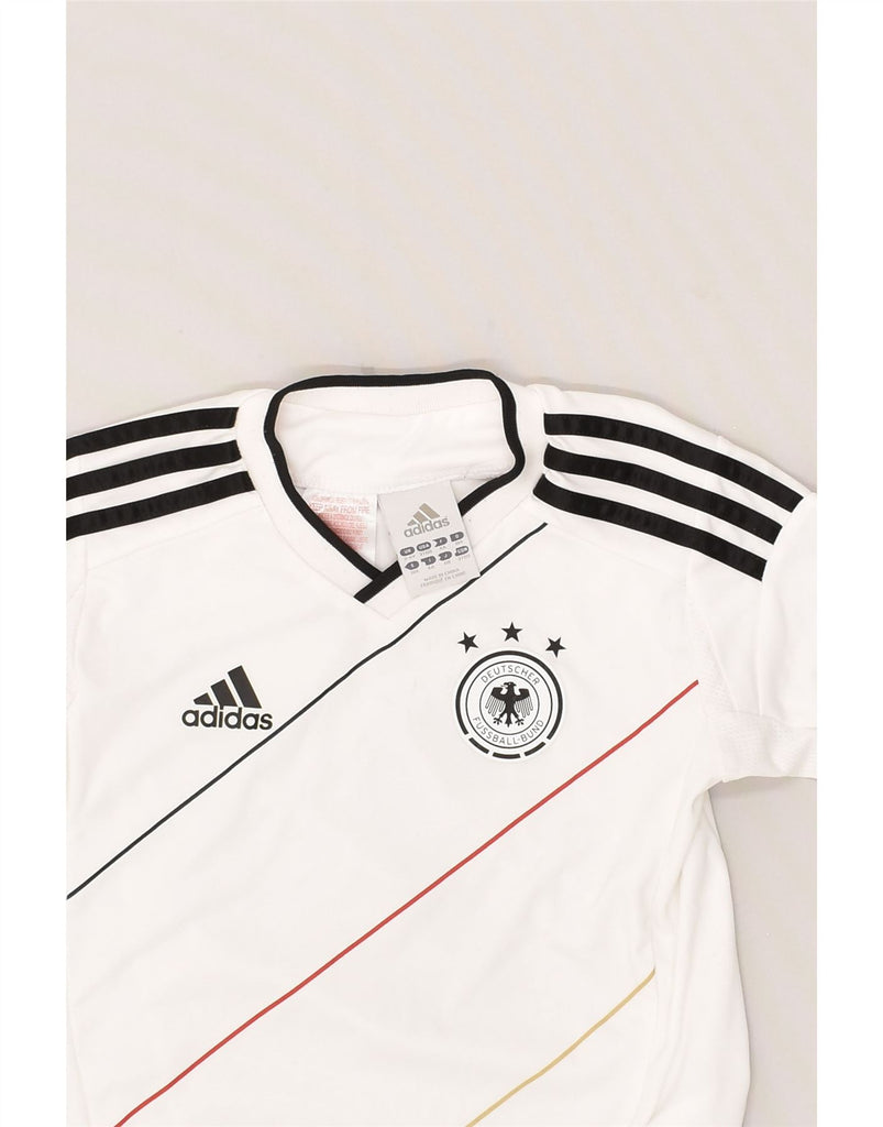 ADIDAS Boys Deutscher Fussball Bund Graphic T-Shirt Top 3-4 Years White | Vintage Adidas | Thrift | Second-Hand Adidas | Used Clothing | Messina Hembry 