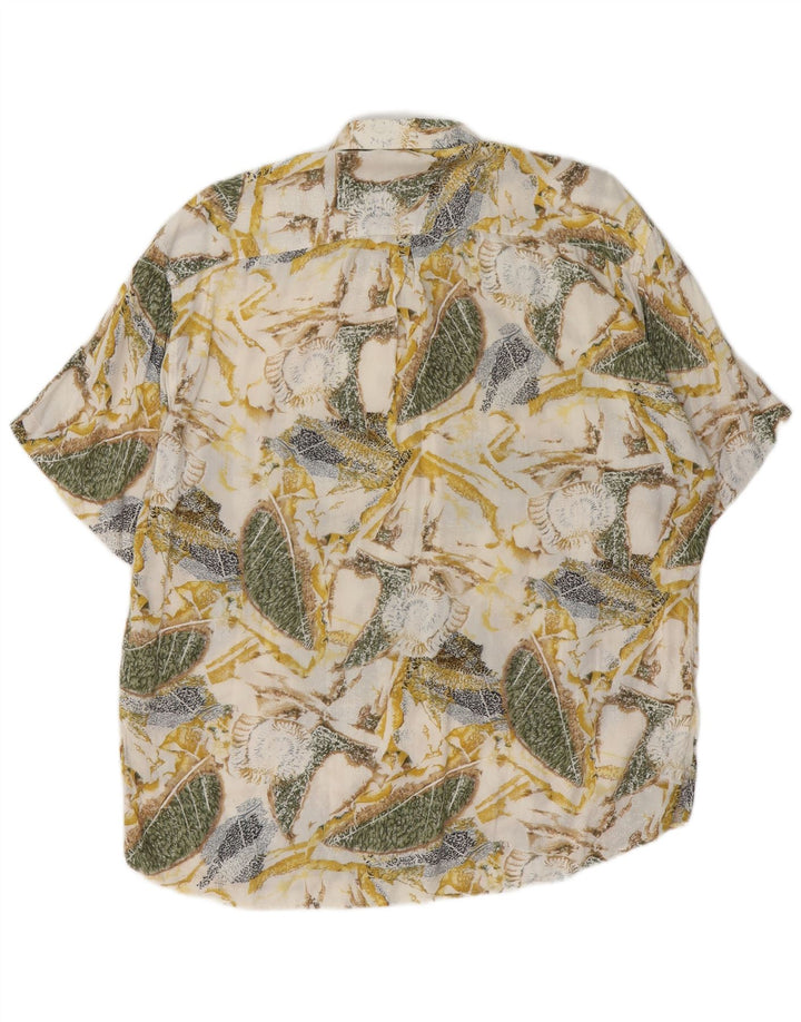 MAC Mens Short Sleeve Shirt Medium Beige Floral