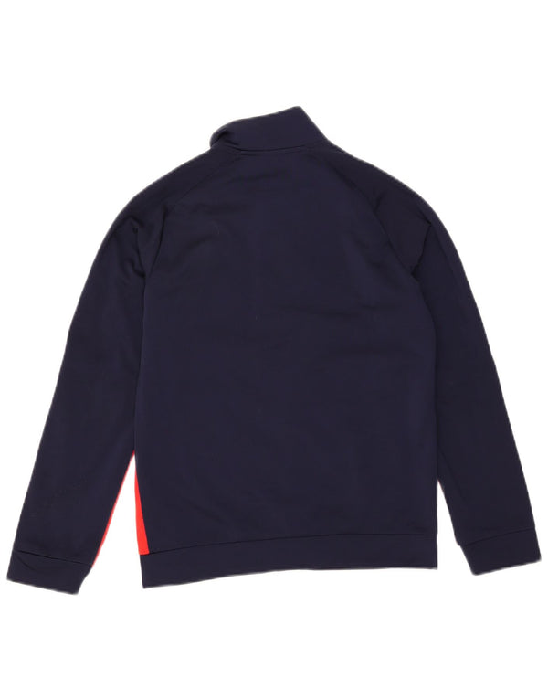 PUMA Boys Graphic Tracksuit Top Jacket 11-12 Years Navy Blue Colourblock