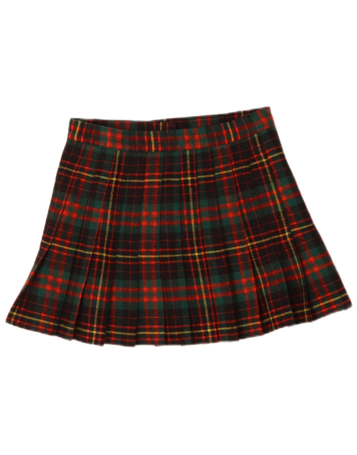 Vintage Womens Wrap Pleated Skirt IT 42 Medium W28 Multicoloured Plaid