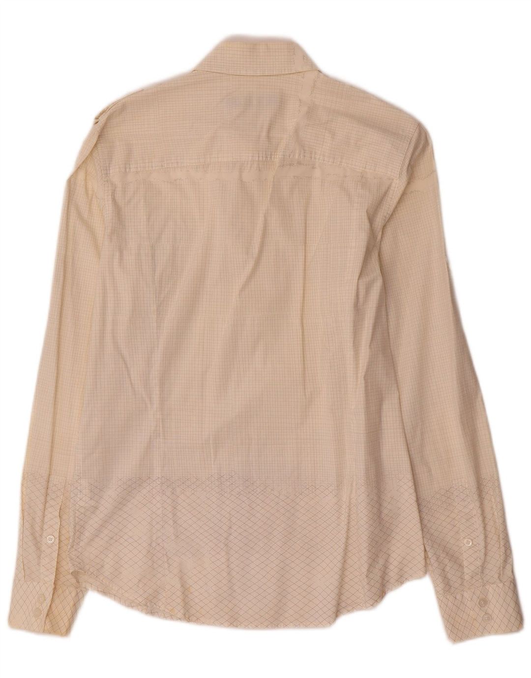 Calvin Klein Jeans Mens Shirt Medium Off White Check Cotton