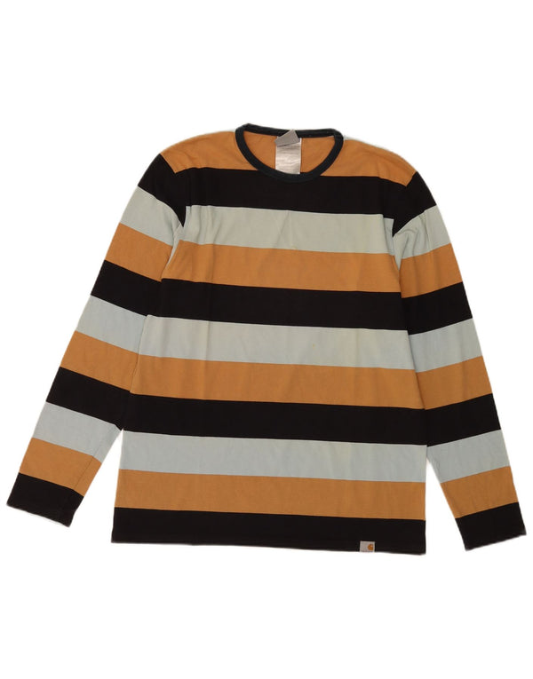 Carhartt Mens Top Long Sleeve Small Multicoloured Striped Cotton