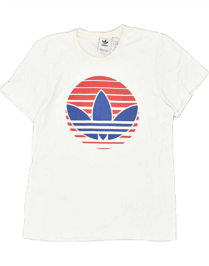 ADIDAS Mens Graphic T-Shirt Top Small White | Vintage Adidas | Thrift | Second-Hand Adidas | Used Clothing | Messina Hembry 