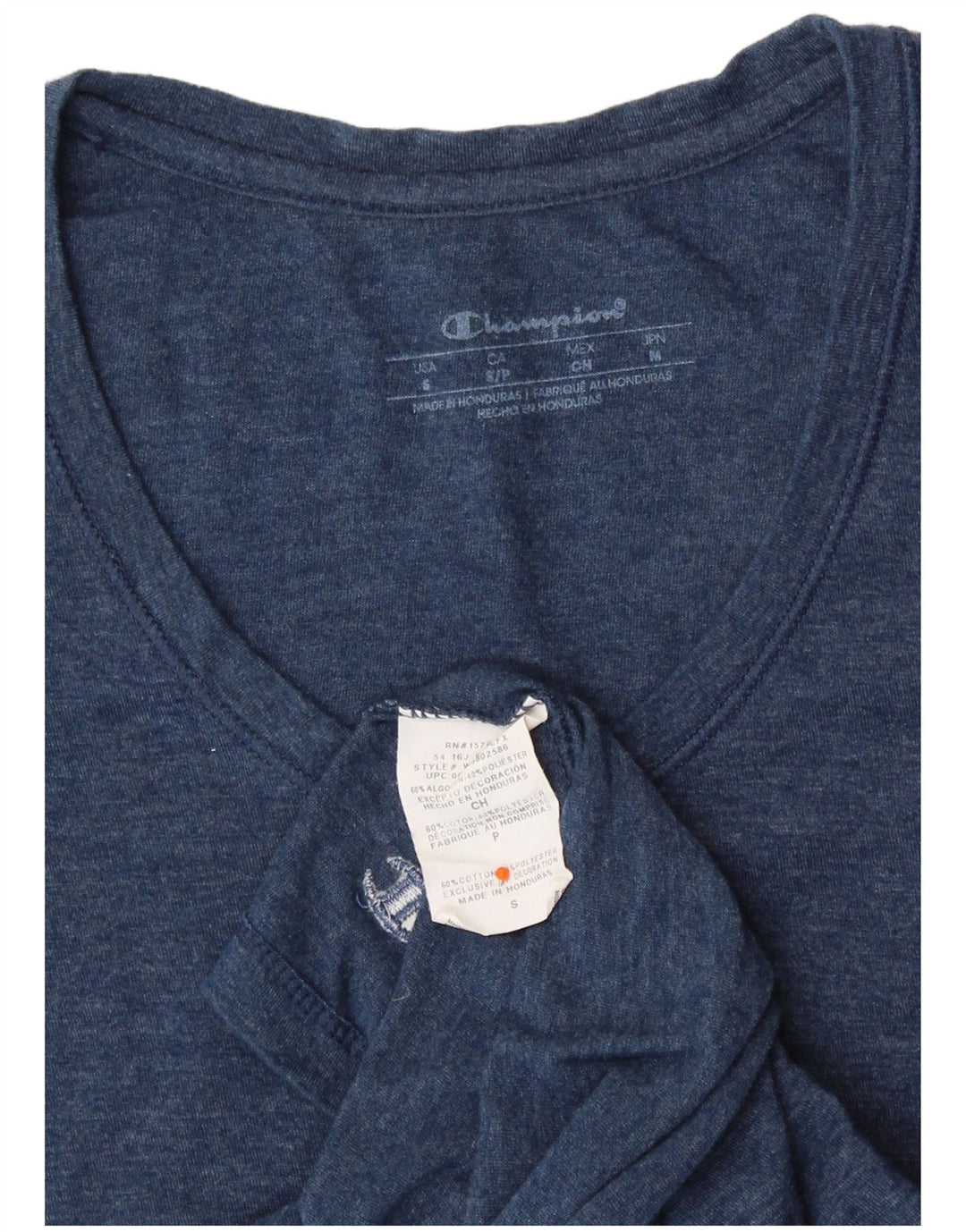 CHAMPION Womens T-Shirt Top UK 8 Small Blue Cotton