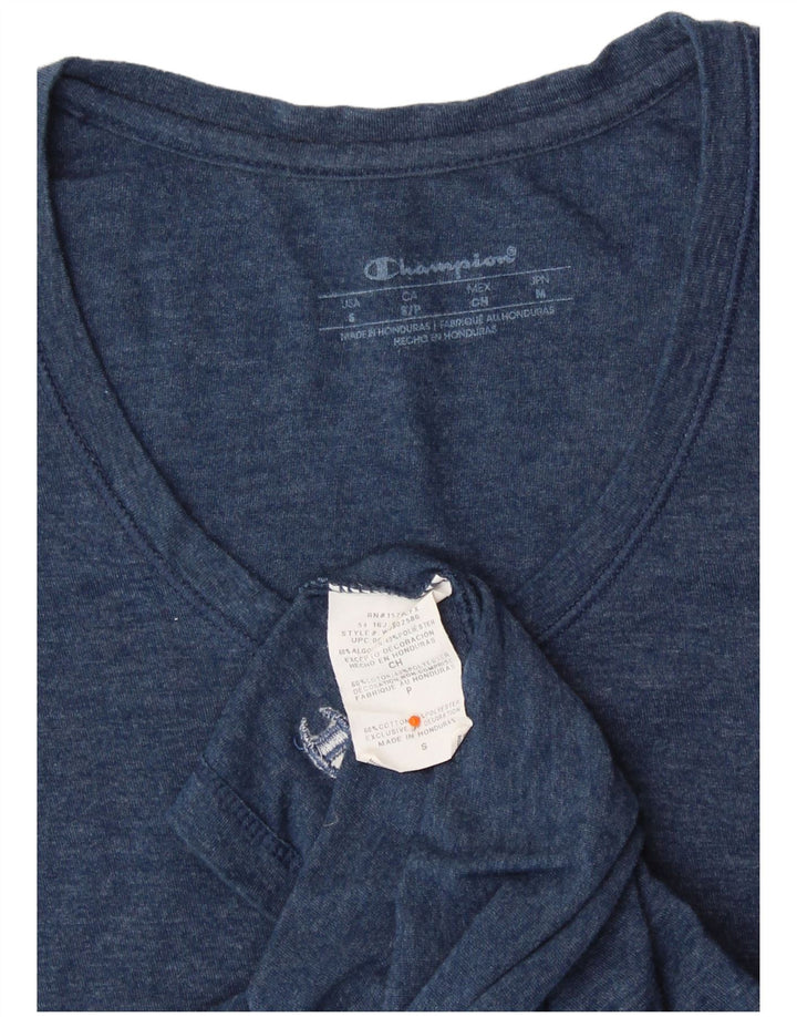 CHAMPION Womens T-Shirt Top UK 8 Small Blue Cotton