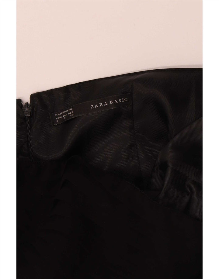 Zara Womens Strapless Dress UK 8 Small Black Polyester