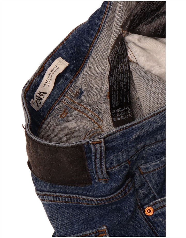Zara Mens Slim Jeans EU 42 Large W32 L29 Blue Cotton