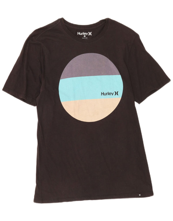 Hurley Mens Graphic T-Shirt Top Medium Black Cotton
