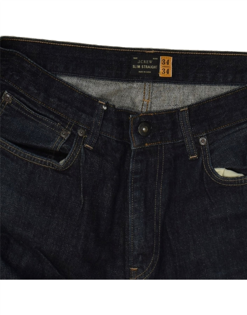 J. CREW Mens Straight Slim Jeans W34 L34 Navy Blue Cotton | Vintage J. Crew | Thrift | Second-Hand J. Crew | Used Clothing | Messina Hembry 